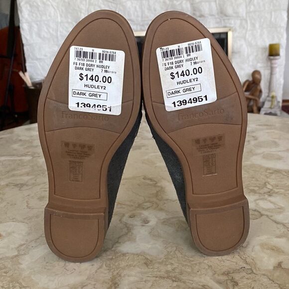 NWT! Franco Sarto Women's Hudley2 Loafer Dark Grey Metallic Classic Comfort - Picture 7 of 8